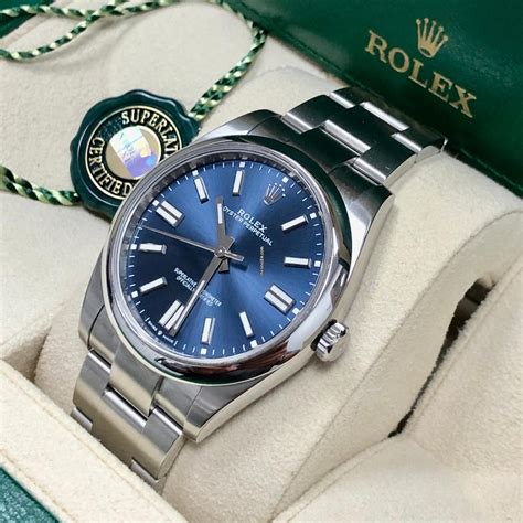 rolex oyster perpetual 41mm blue|rolex oyster perpetual blue price.